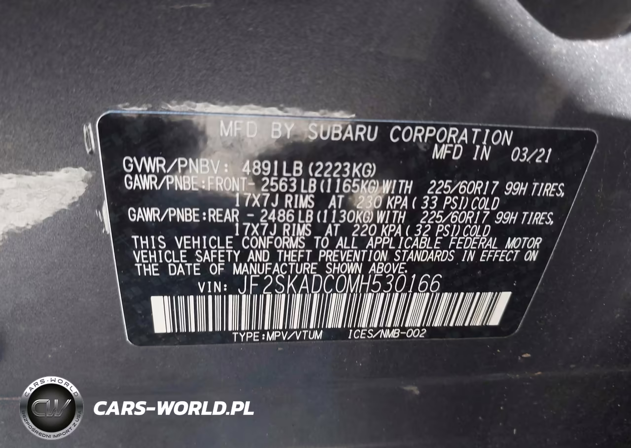 2021 Subaru Forester VIN:JF2SKADC0MH530166 - 9