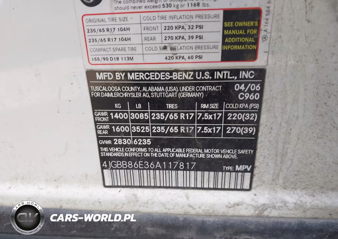 2006 Mercedes-Benz Ml 350 4Matic VIN:4JGBB86E36A117817 - 9