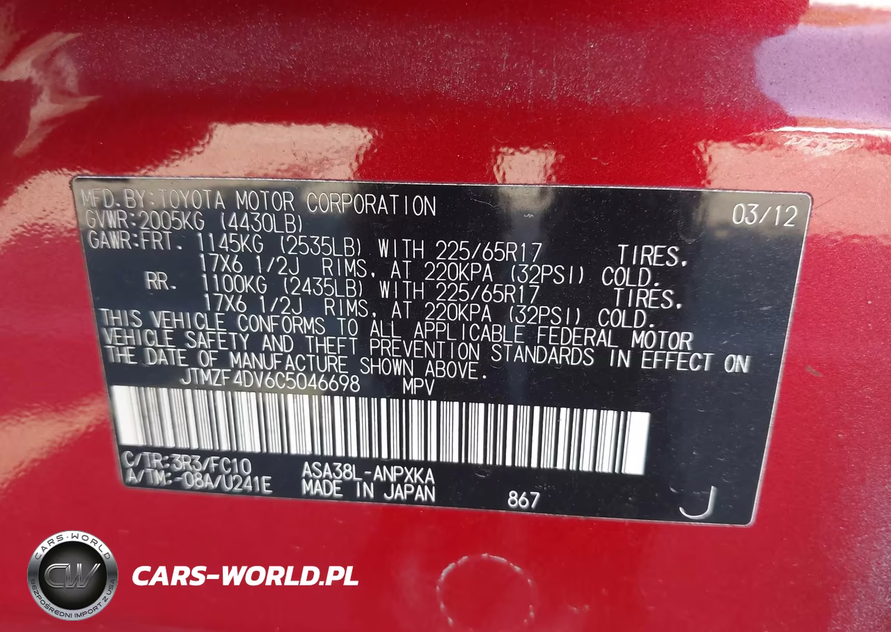 2012 Toyota Rav4 VIN:JTMZF4DV6C5046698 - 9