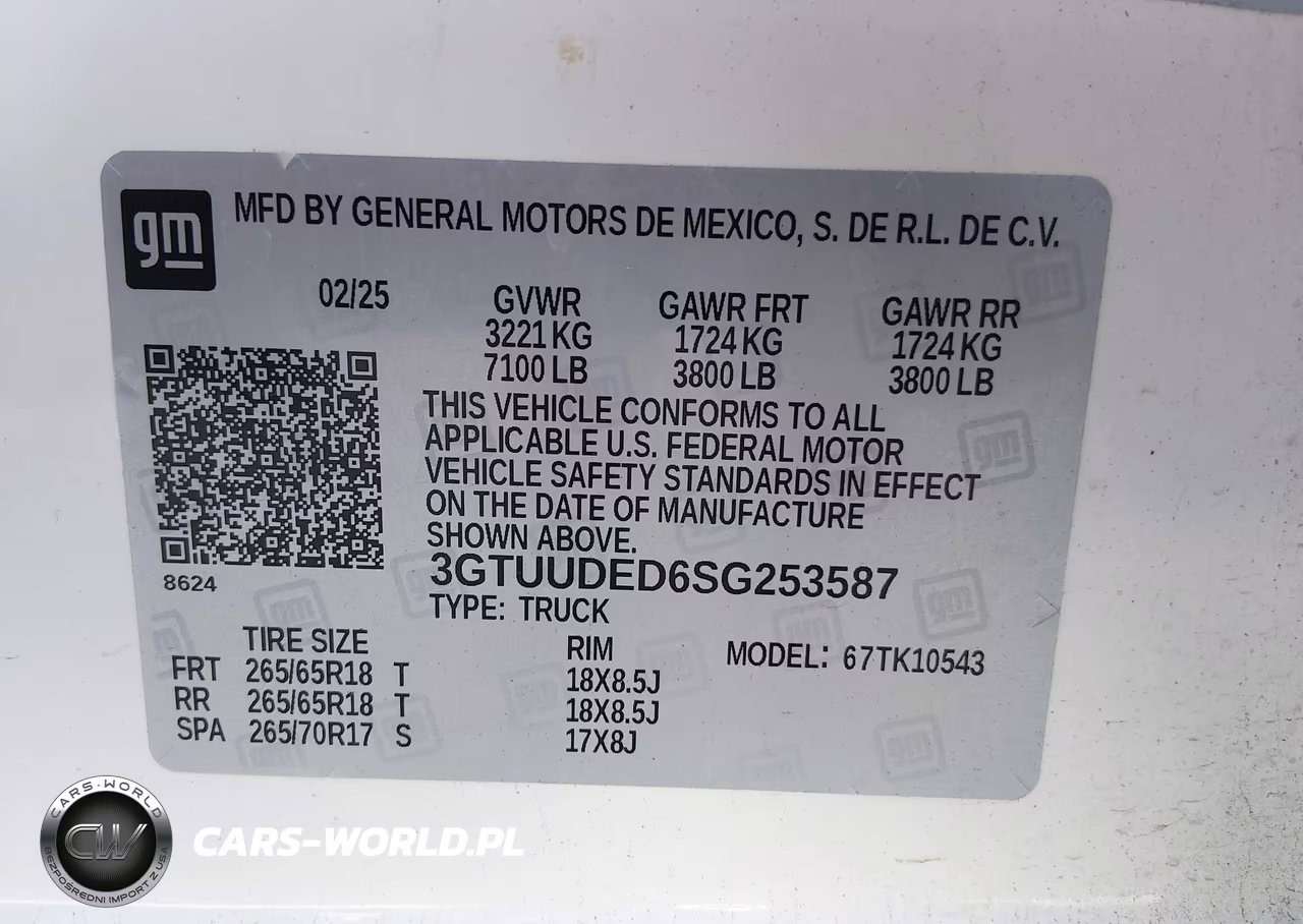 2025 GMC Sierra 1500 4Wd Short Box Slt VIN:3GTUUDED6SG253587 - 9