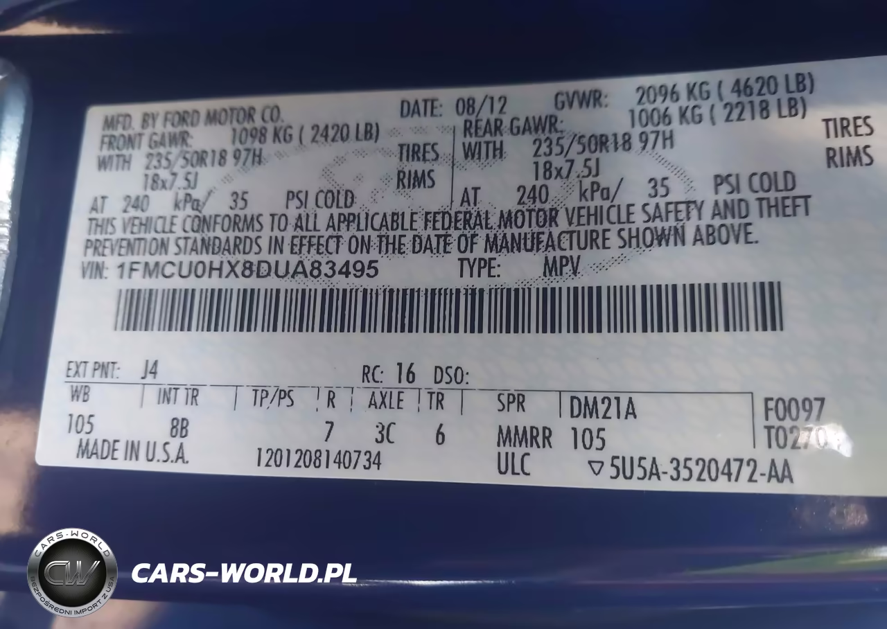2013 Ford Escape Sel VIN:1FMCU0HX8DUA83495 - 9