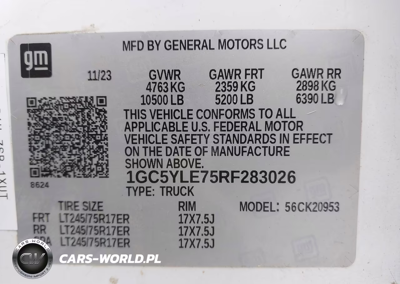 2024 Chevrolet Silverado 2500Hd 4Wd Long Bed Work Truck VIN:1GC5YLE75RF283026 - 9