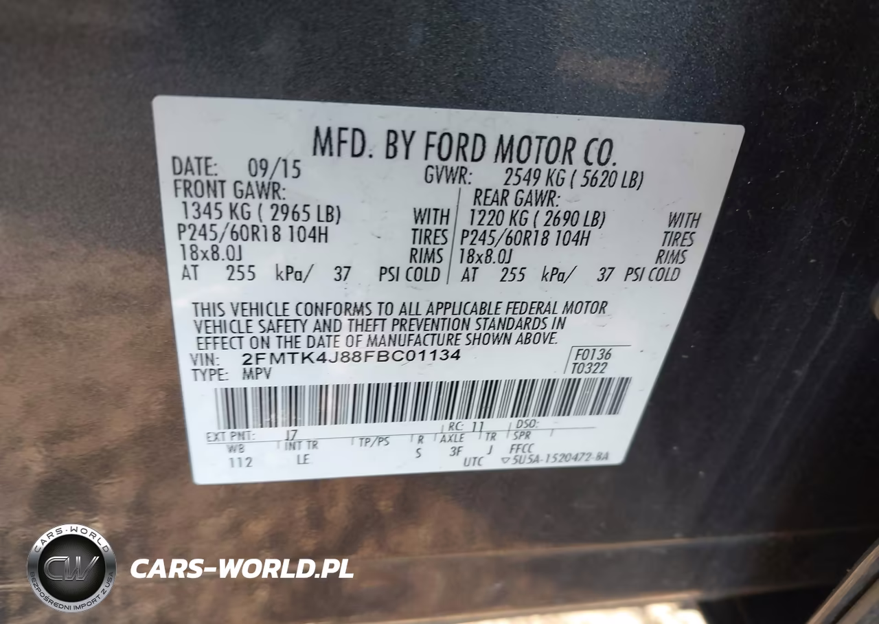 2015 Ford Edge Sel VIN:2FMTK4J88FBC01134 - 9