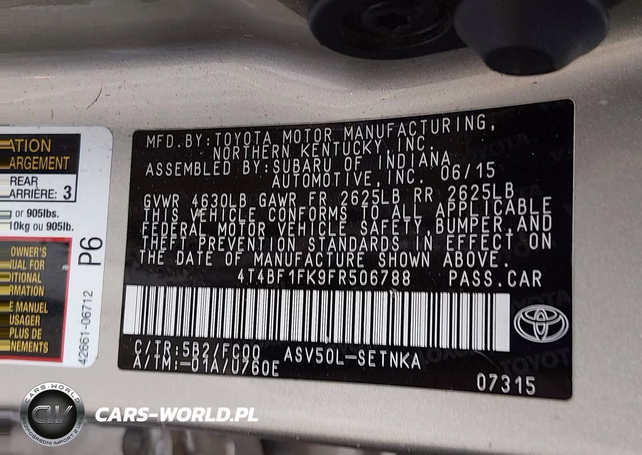 2015 Toyota Camry Le VIN:4T4BF1FK9FR506788 - 9