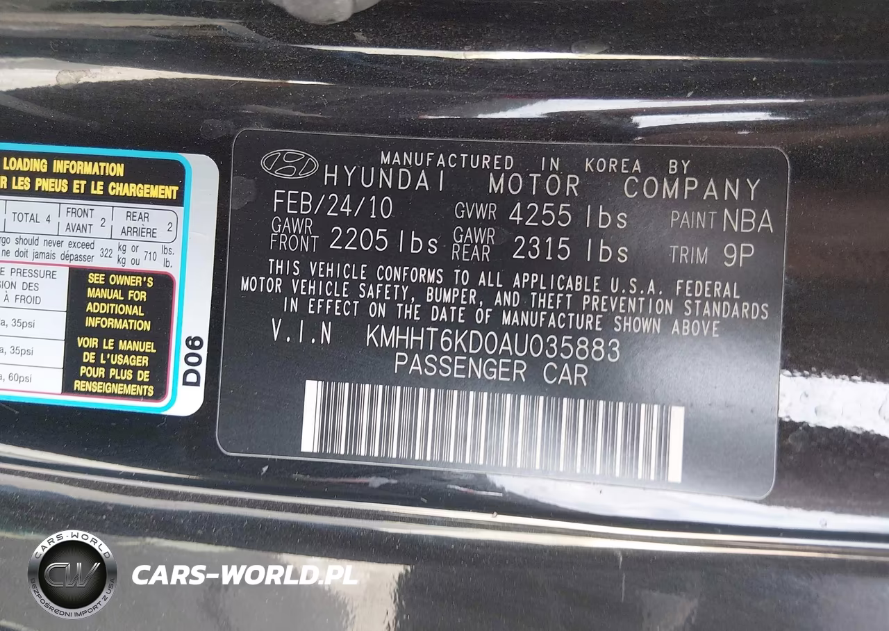 2010 Hyundai Genesis 2.0T VIN:KMHHT6KD0AU035883 - 9