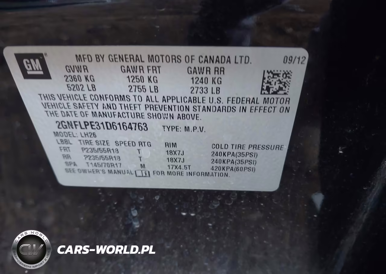 2013 Chevrolet Equinox 2Lt VIN:2GNFLPE31D6164763 - 9