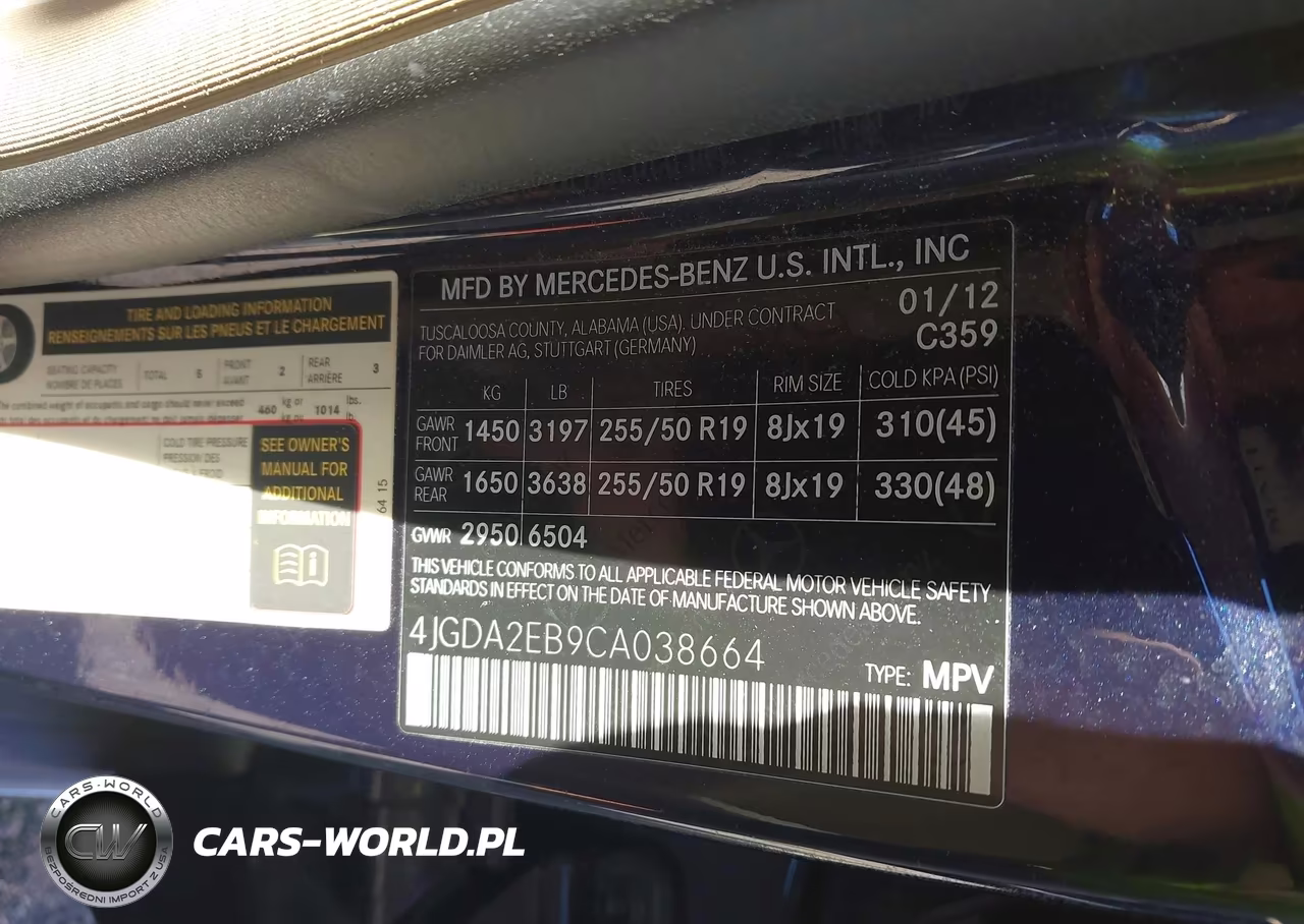 2012 Mercedes-Benz Ml 350 Bluetec 4Matic VIN:4JGDA2EB9CA038664 - 9