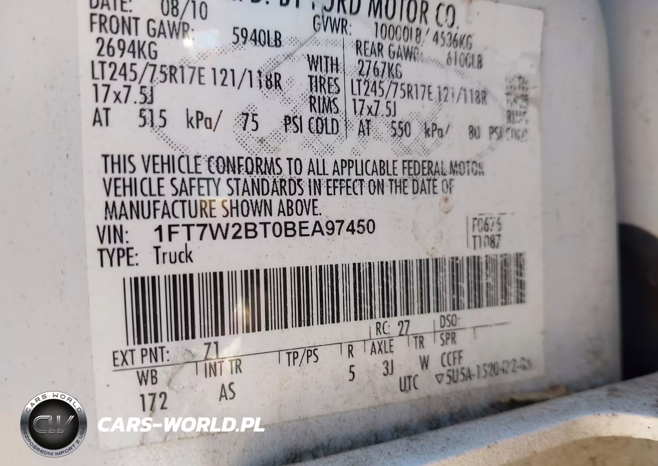 2011 Ford F-250 Xl VIN:1FT7W2BT0BEA97450 - 9