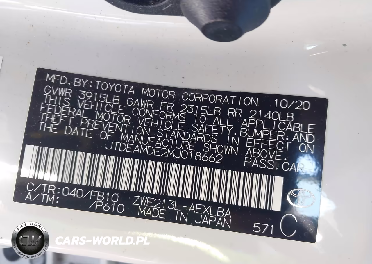 2021 Toyota Corolla Hybrid Le VIN:JTDEAMDE2MJ018662 - 9