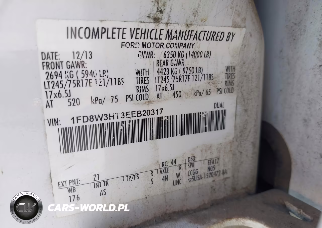 2014 Ford F-350 Chassis Xl VIN:1FD8W3HT3EEB20317 - 8