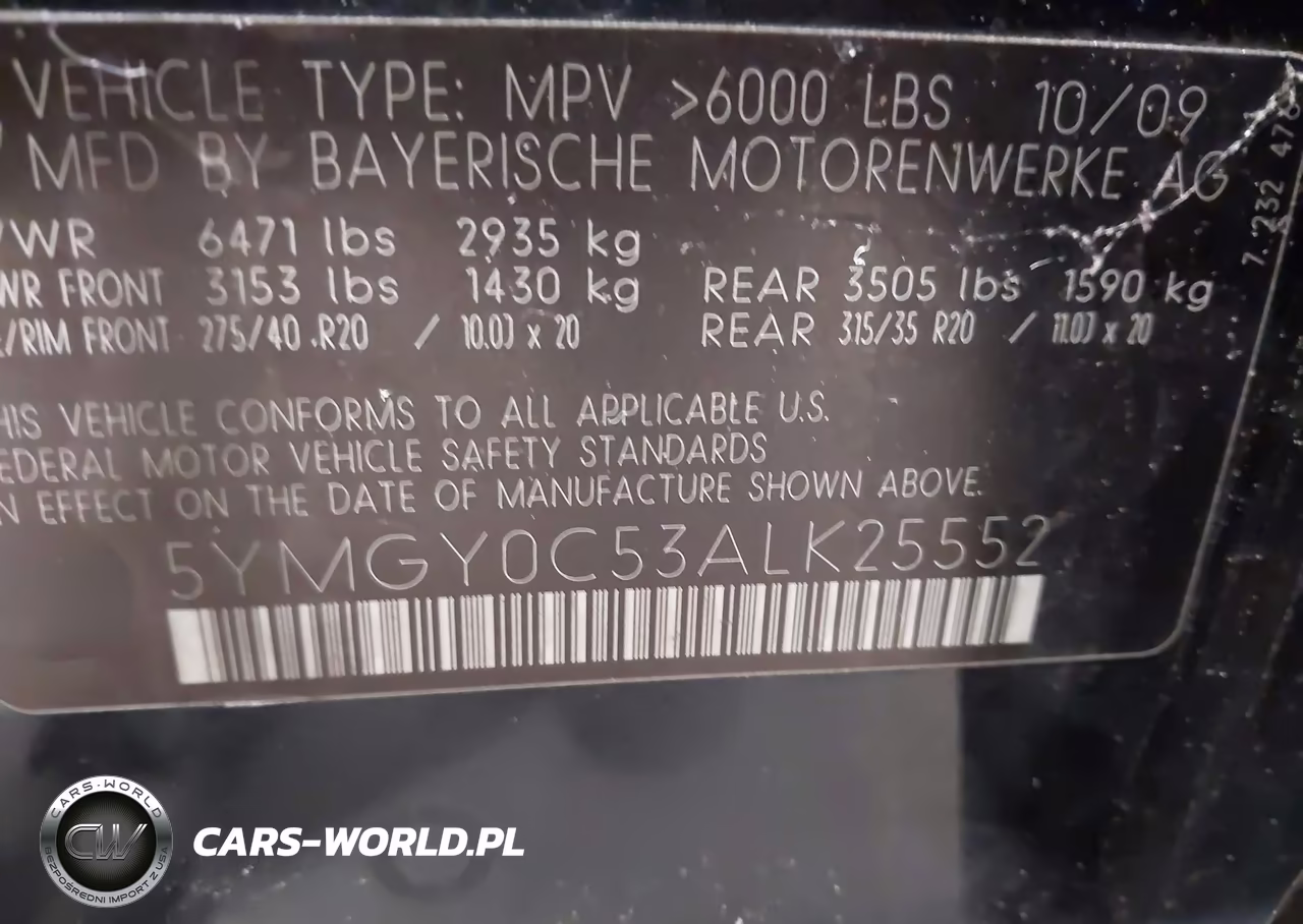2010 BMW X5 M VIN:5YMGY0C53ALK25552 - 9