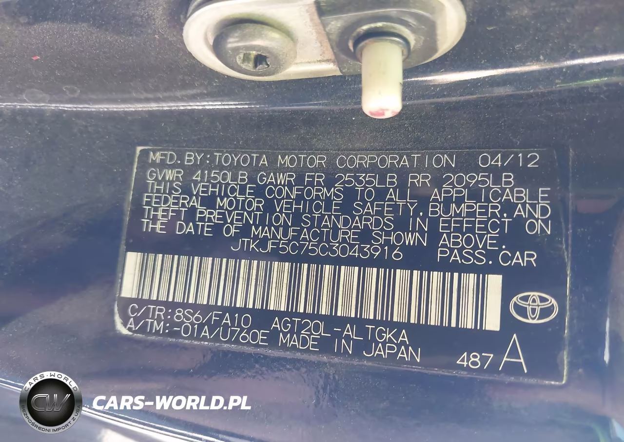 2012 Scion Tc VIN:JTKJF5C75C3043916 - 9