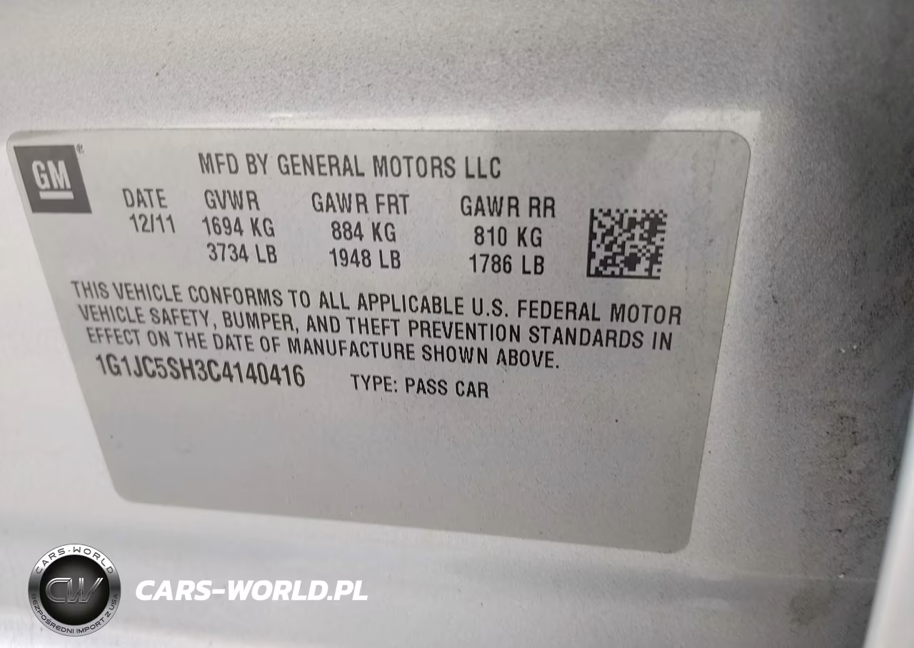2012 Chevrolet Sonic 2Lt VIN:1G1JC5SH3C4140416 - 9