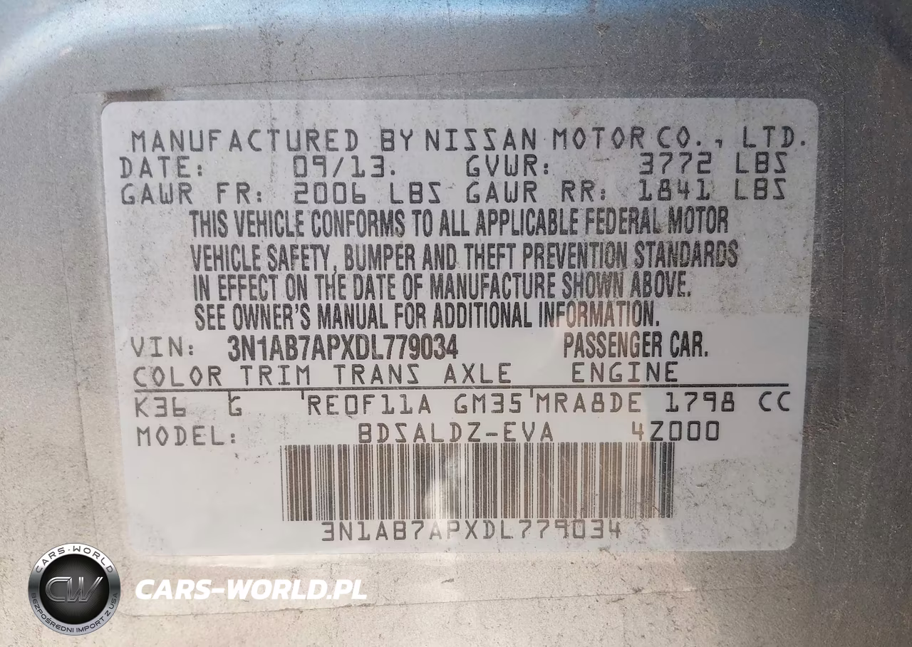 2013 Nissan Sentra Sv VIN:3N1AB7APXDL779034 - 9