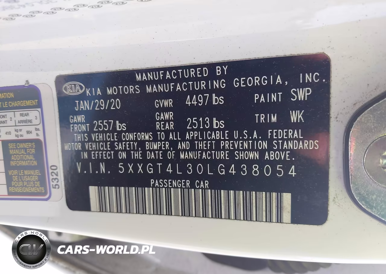 2020 Kia Optima S VIN:5XXGT4L30LG438054 - 9