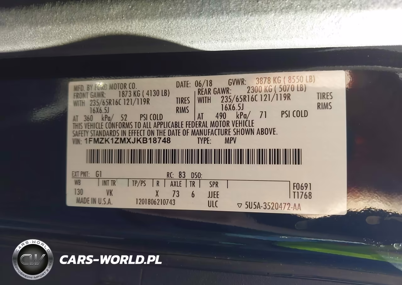 2018 Ford Transit-150 Xl VIN:1FMZK1ZMXJKB18748 - 9