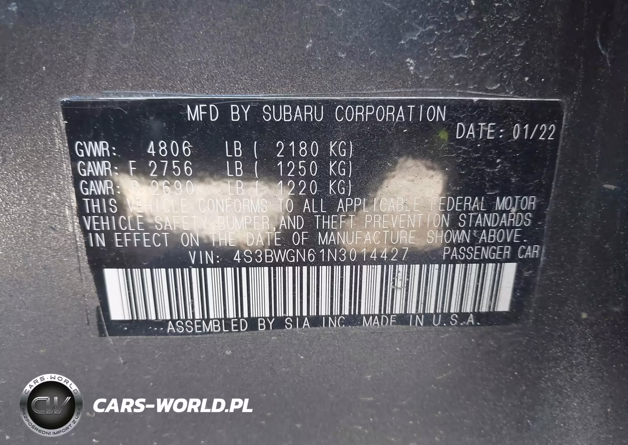 2022 Subaru Legacy Limited Xt VIN:4S3BWGN61N3014427 - 9