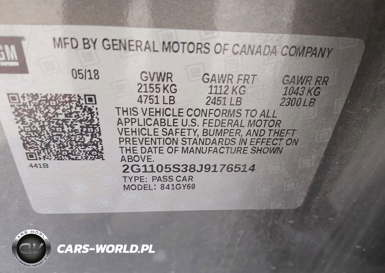 2018 Chevrolet Impala 1Lt VIN:2G1105S38J9176514 - 9