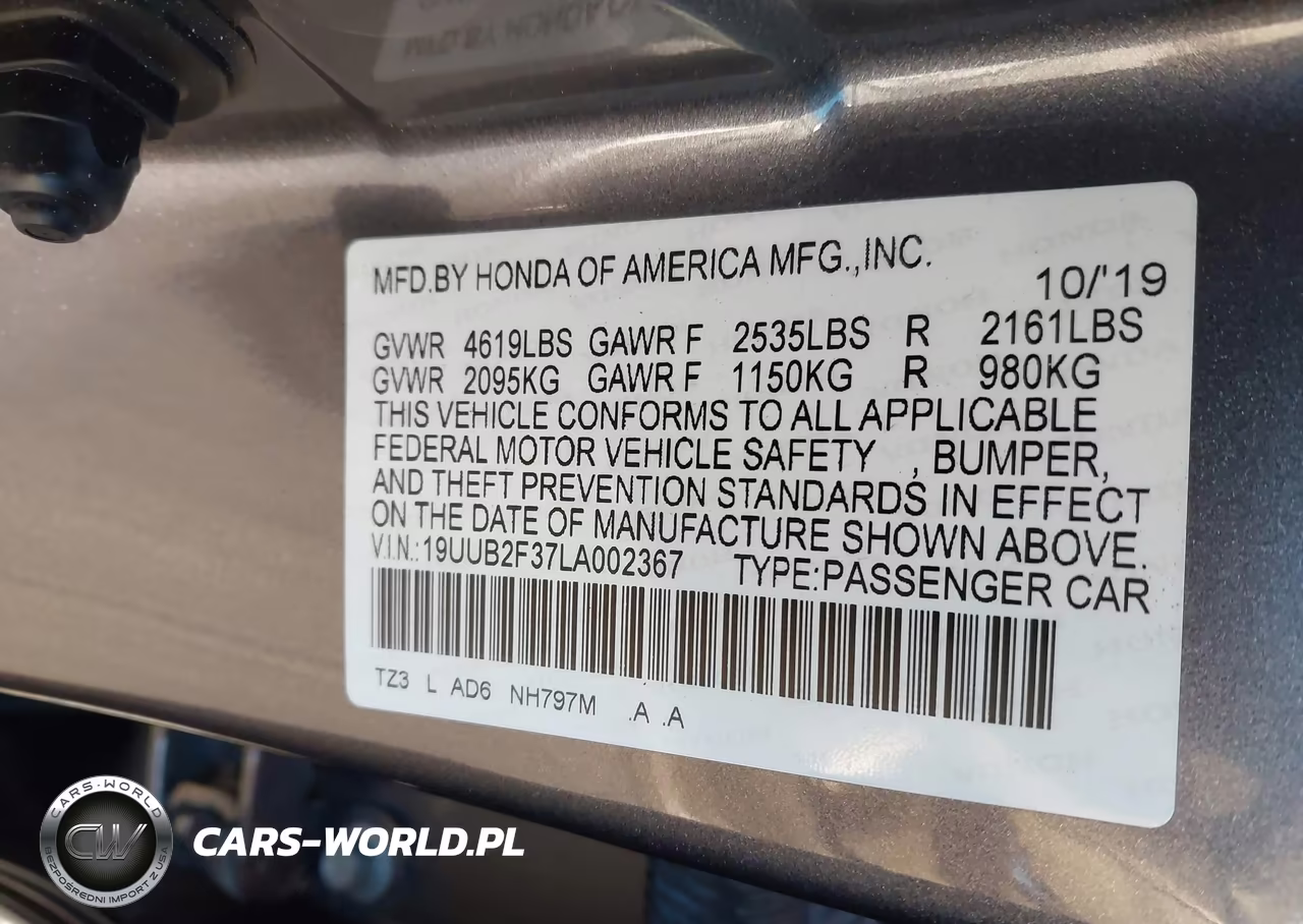 2020 Acura Tlx Standard VIN:19UUB2F37LA002367 - 9