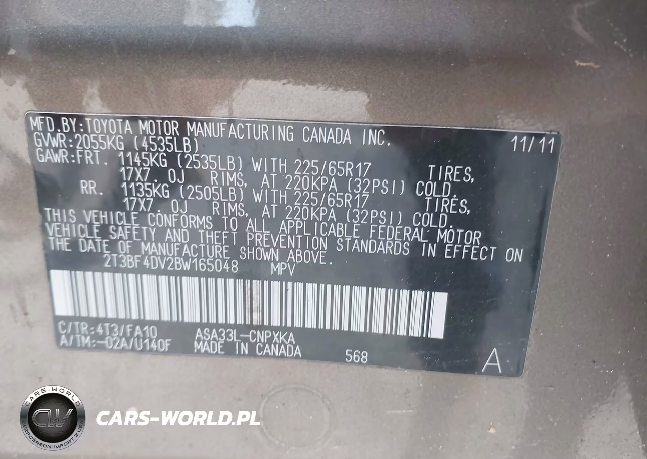 2011 Toyota Rav4 VIN:2T3BF4DV2BW165048 - 9