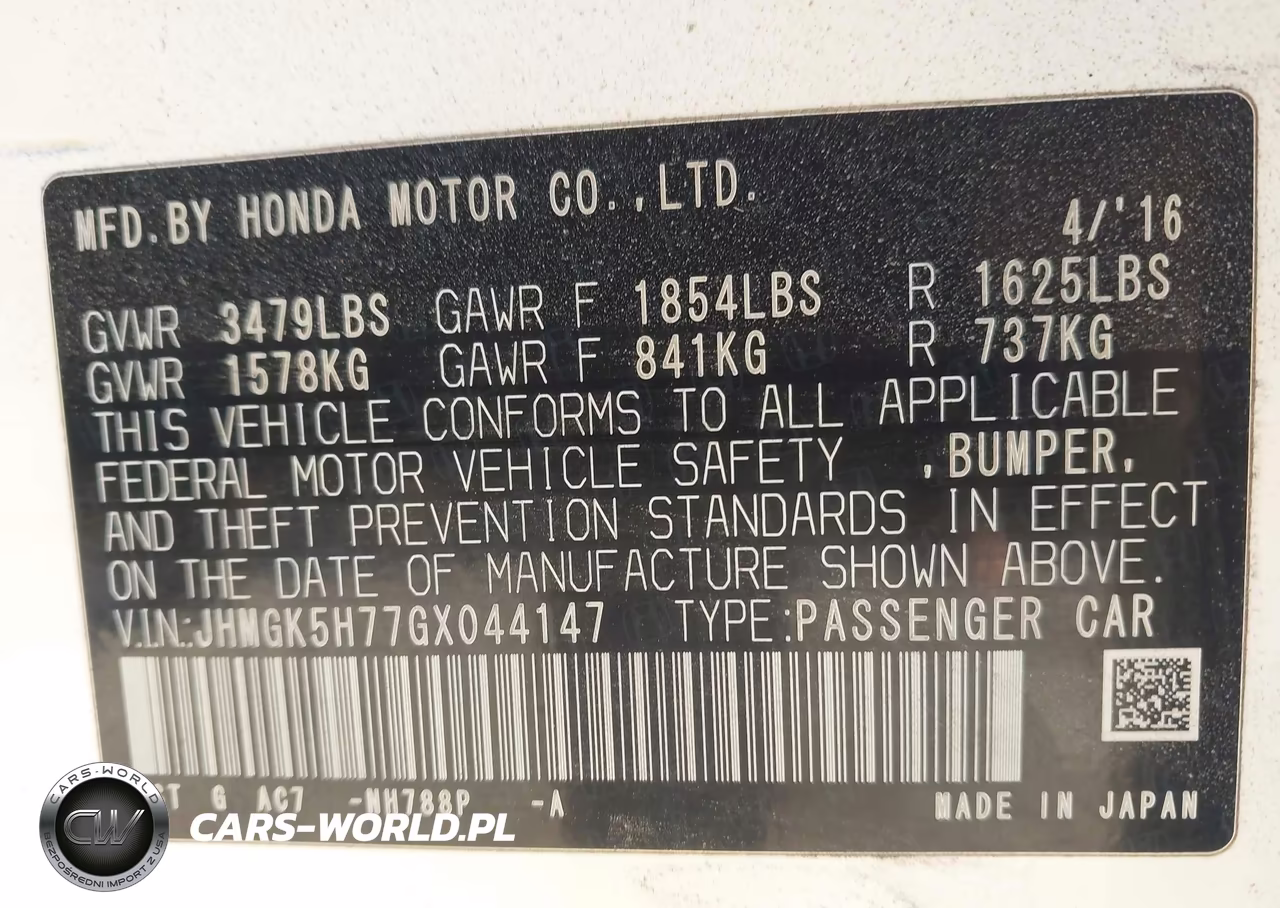 2016 Honda Fit Ex VIN:JHMGK5H77GX044147 - 9