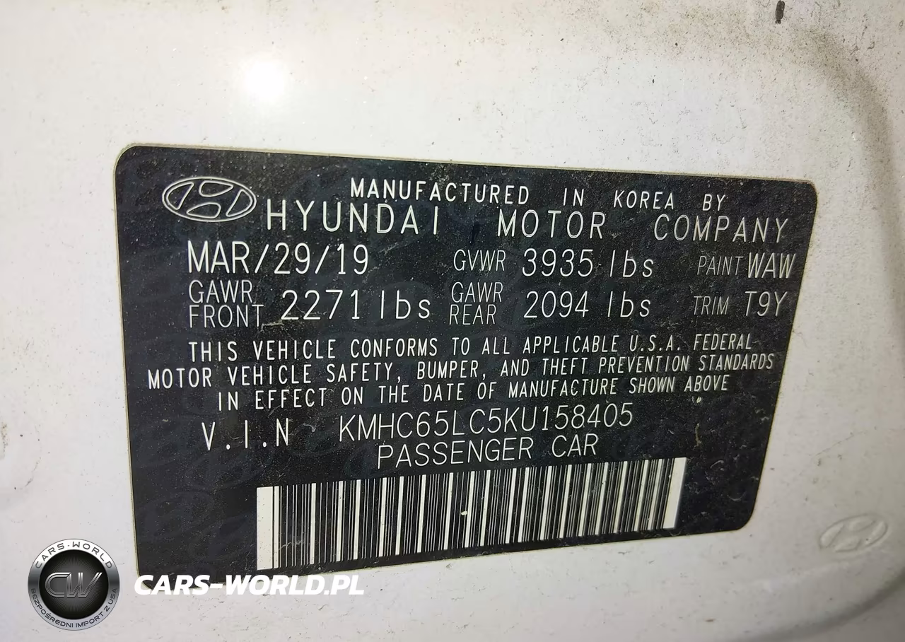 2019 Hyundai Ioniq Hybrid Blue VIN:KMHC65LC5KU158405 - 9