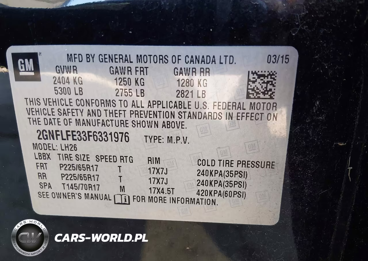 2015 Chevrolet Equinox 1Lt VIN:2GNFLFE33F6331976 - 9
