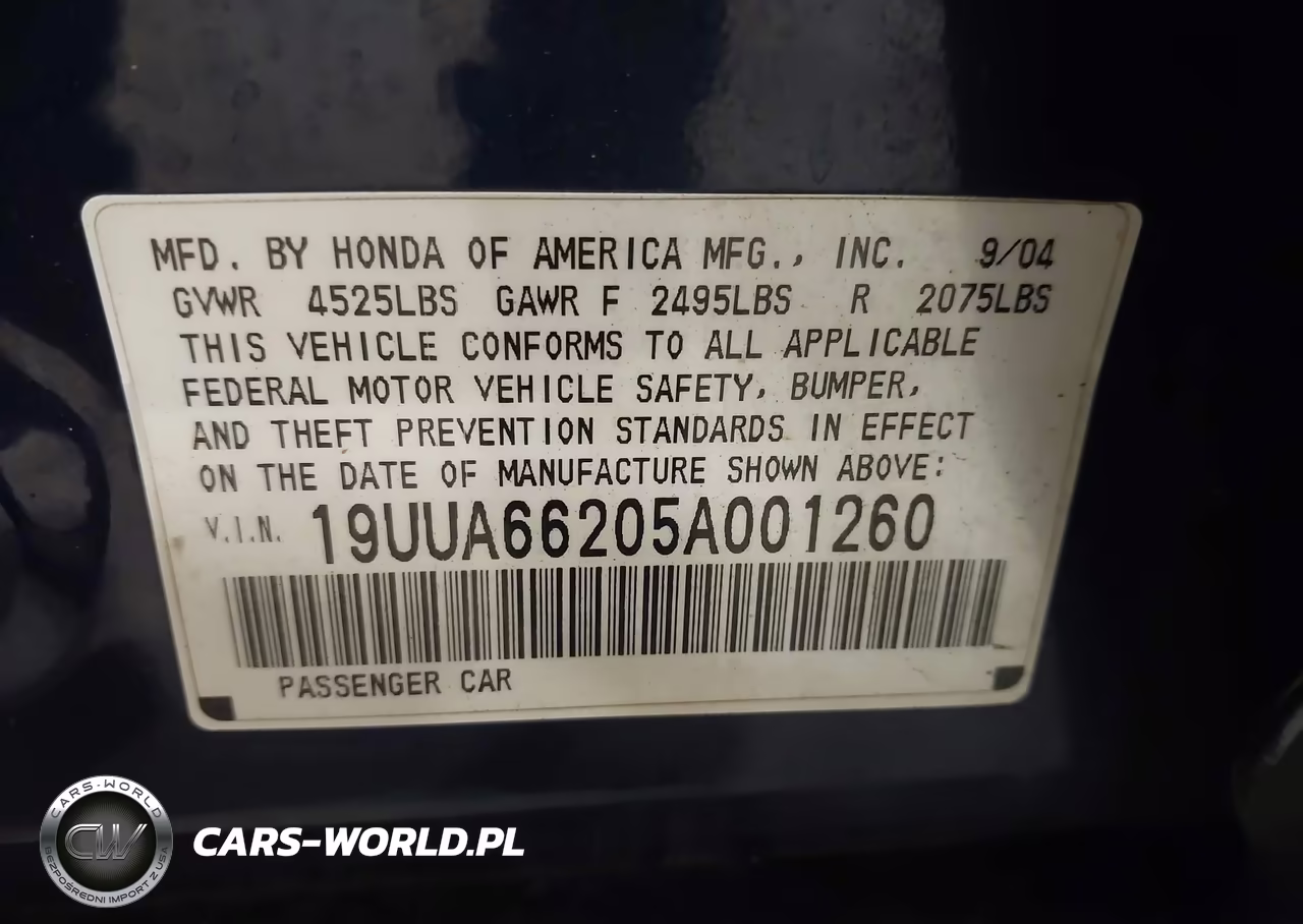 2005 Acura Tl VIN:19UUA66205A001260 - 9