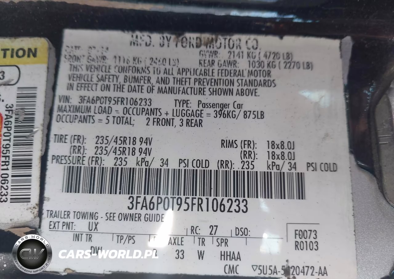2015 Ford Fusion Se VIN:3FA6P0T95FR106233 - 9