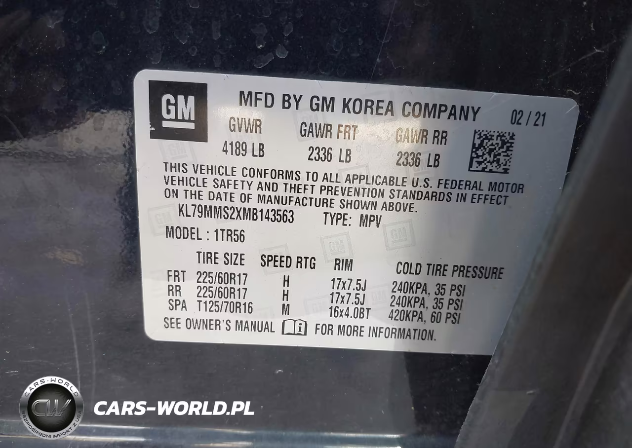 2021 Chevrolet Trailblazer Fwd Ls VIN:KL79MMS2XMB143563 - 9