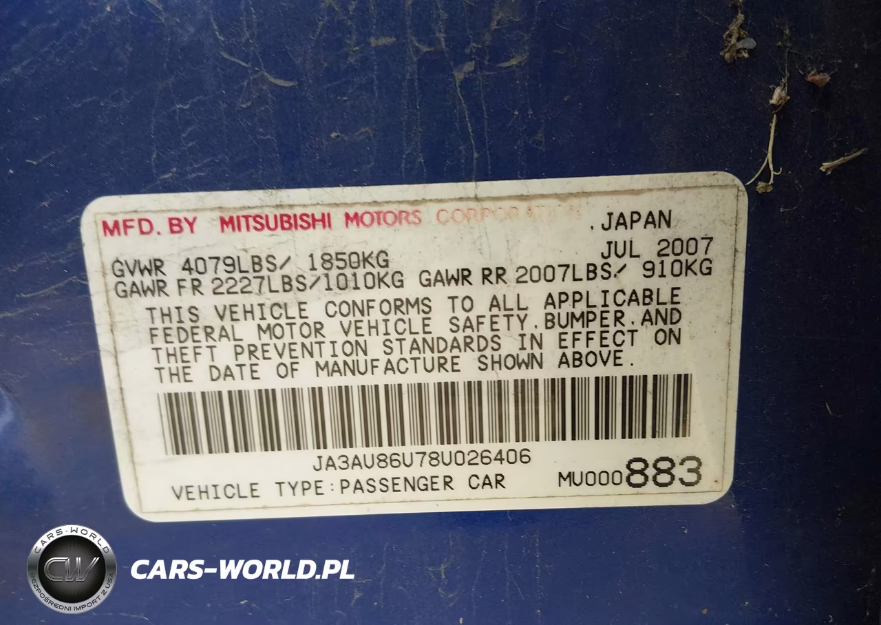 2008 Mitsubishi Lancer Gts VIN:JA3AU86U78U026406 - 9