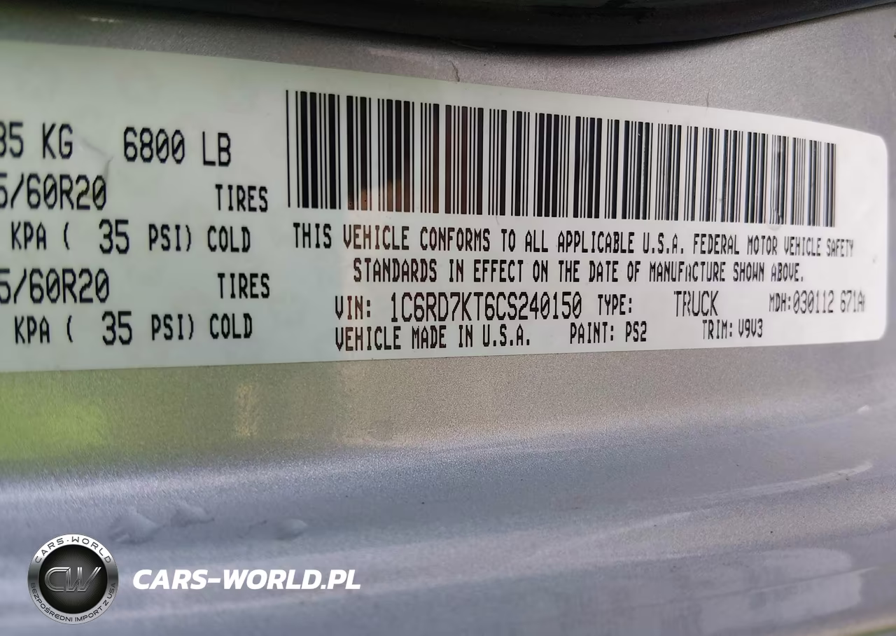 2012 Ram 1500 St VIN:1C6RD7KT6CS240150 - 9