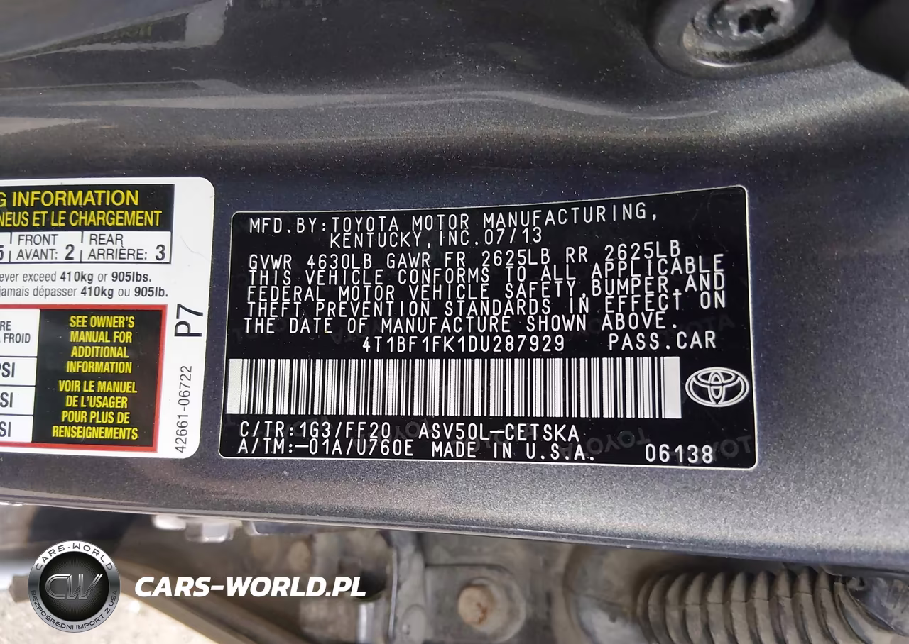 2013 Toyota Camry Se VIN:4T1BF1FK1DU287929 - 9