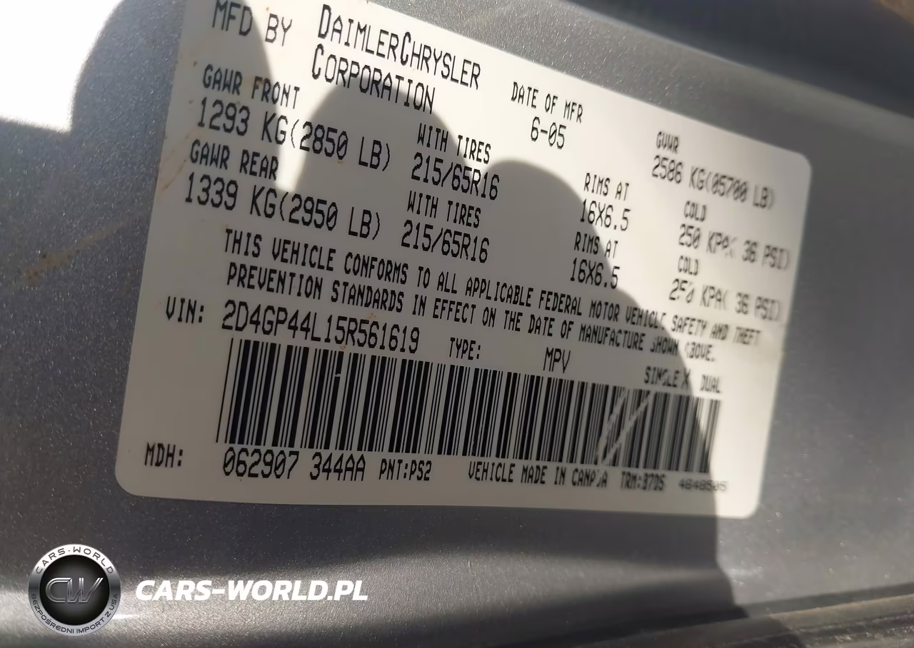 2005 Dodge Grand Caravan VIN:2D4GP44L15R561619 - 9