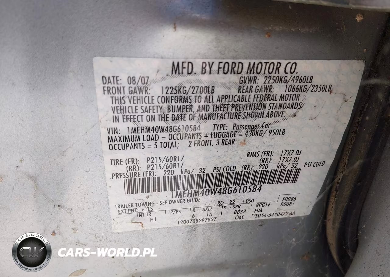2008 Mercury Sable VIN:1MEHM40W48G610584 - 9