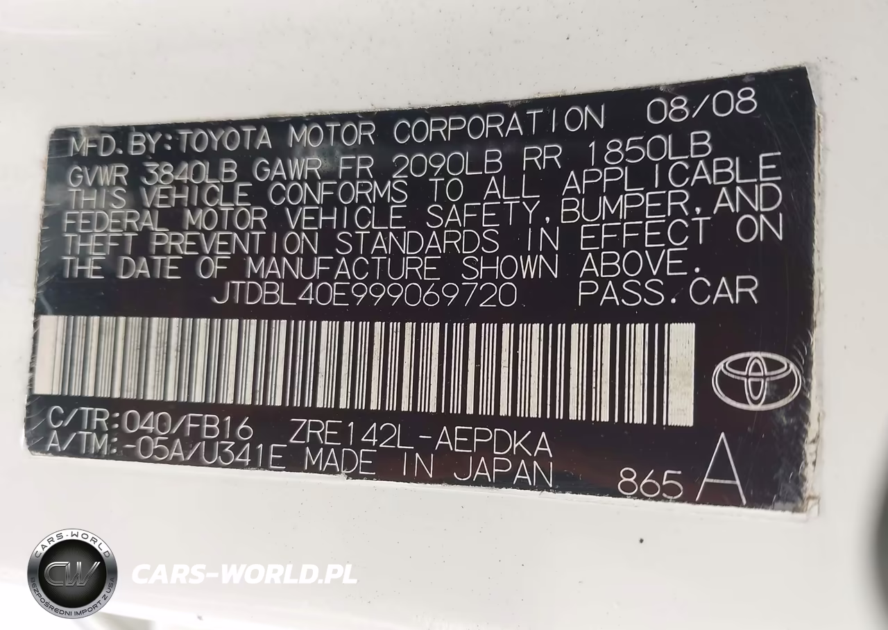 2009 Toyota Corolla Le VIN:JTDBL40E999069720 - 9