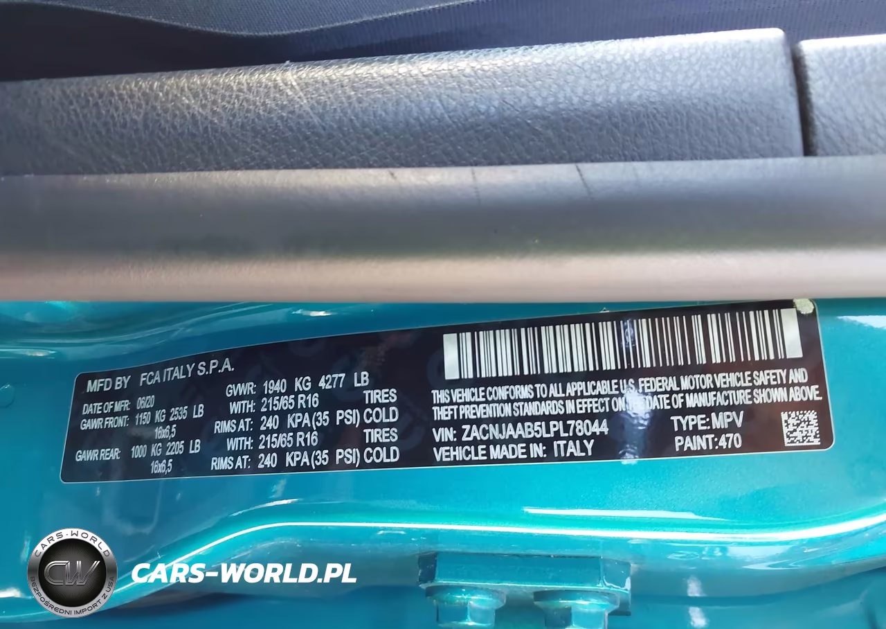 2020 Jeep Renegade Sport Fwd VIN:ZACNJAAB5LPL78044 - 9