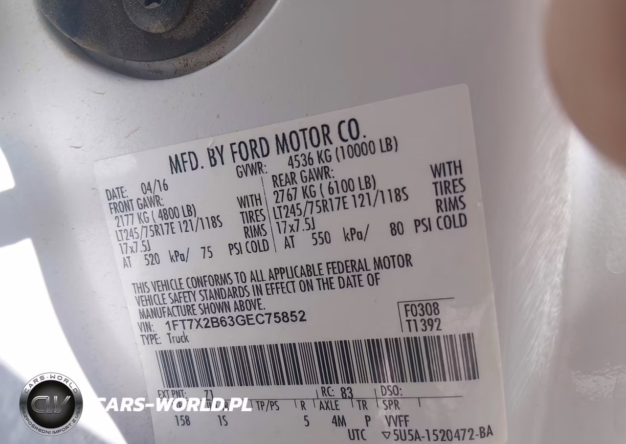 2016 Ford F-250 Xl VIN:1FT7X2B63GEC75852 - 9
