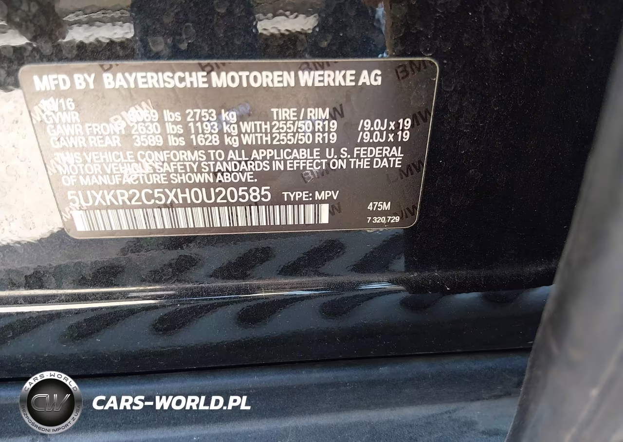 2017 BMW X5 Sdrive35I VIN:5UXKR2C5XH0U20585 - 9