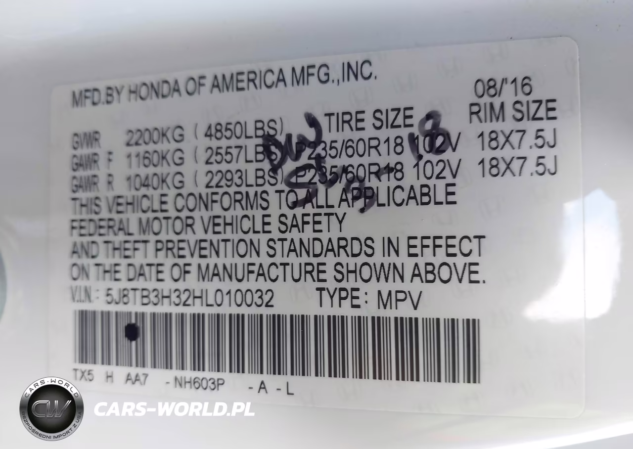 2017 Acura Rdx Acurawatch Plus Package VIN:5J8TB3H32HL010032 - 9