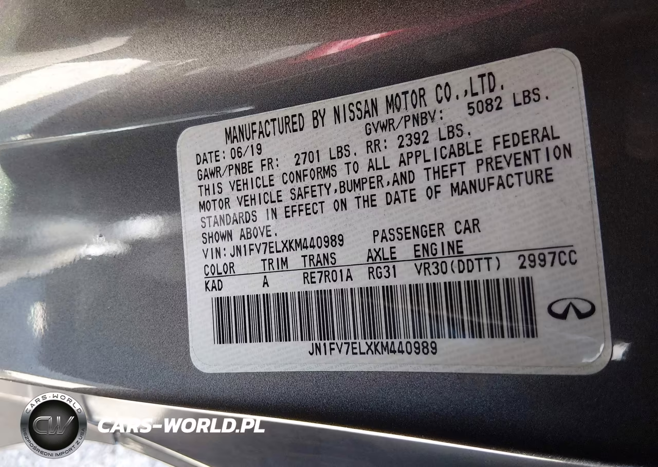 2019 Infiniti Q60 3.0T Red Sport 400 VIN:JN1FV7ELXKM440989 - 9
