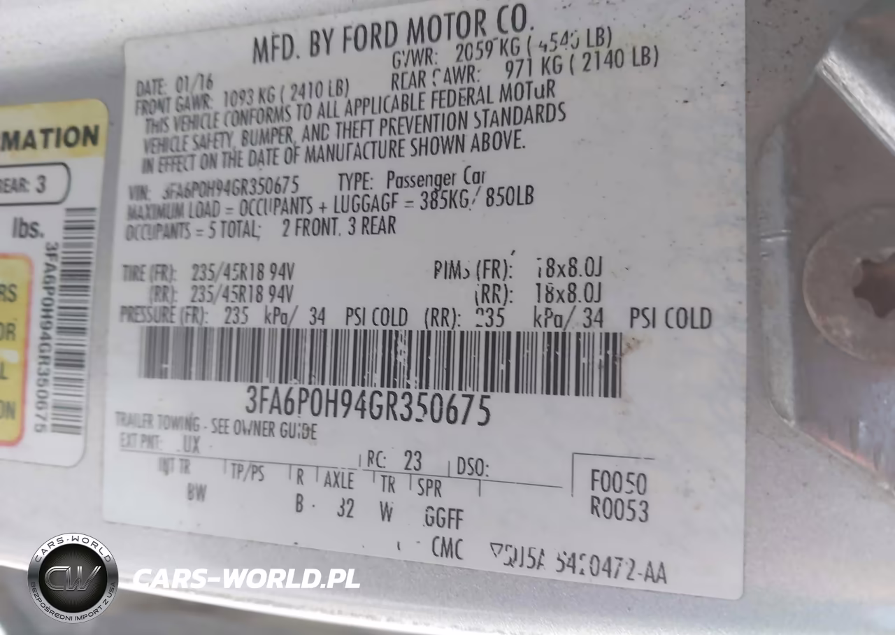 2016 Ford Fusion Se VIN:3FA6P0H94GR350675 - 9