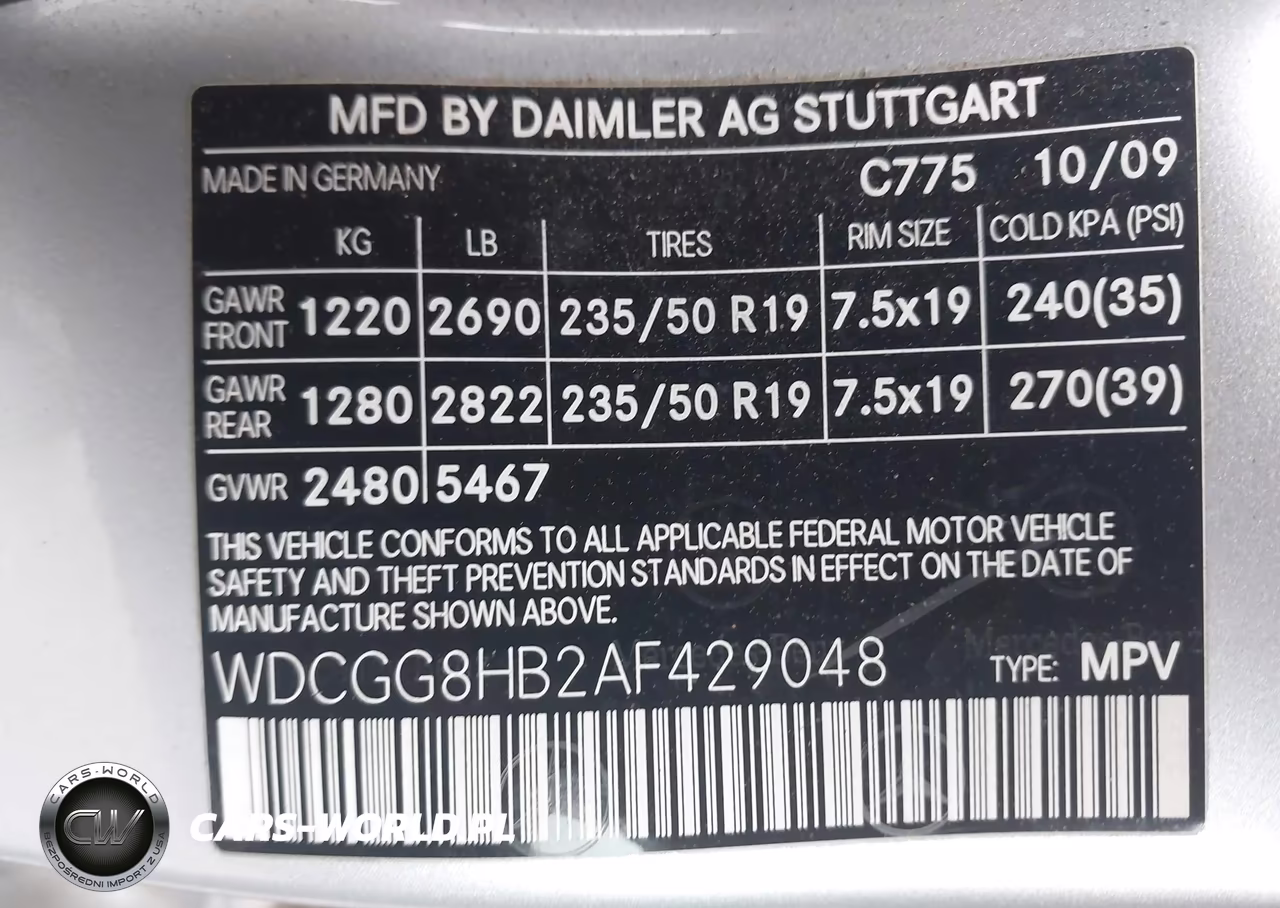 2010 Mercedes-Benz Glk 350 4Matic VIN:WDCGG8HB2AF429048 - 9