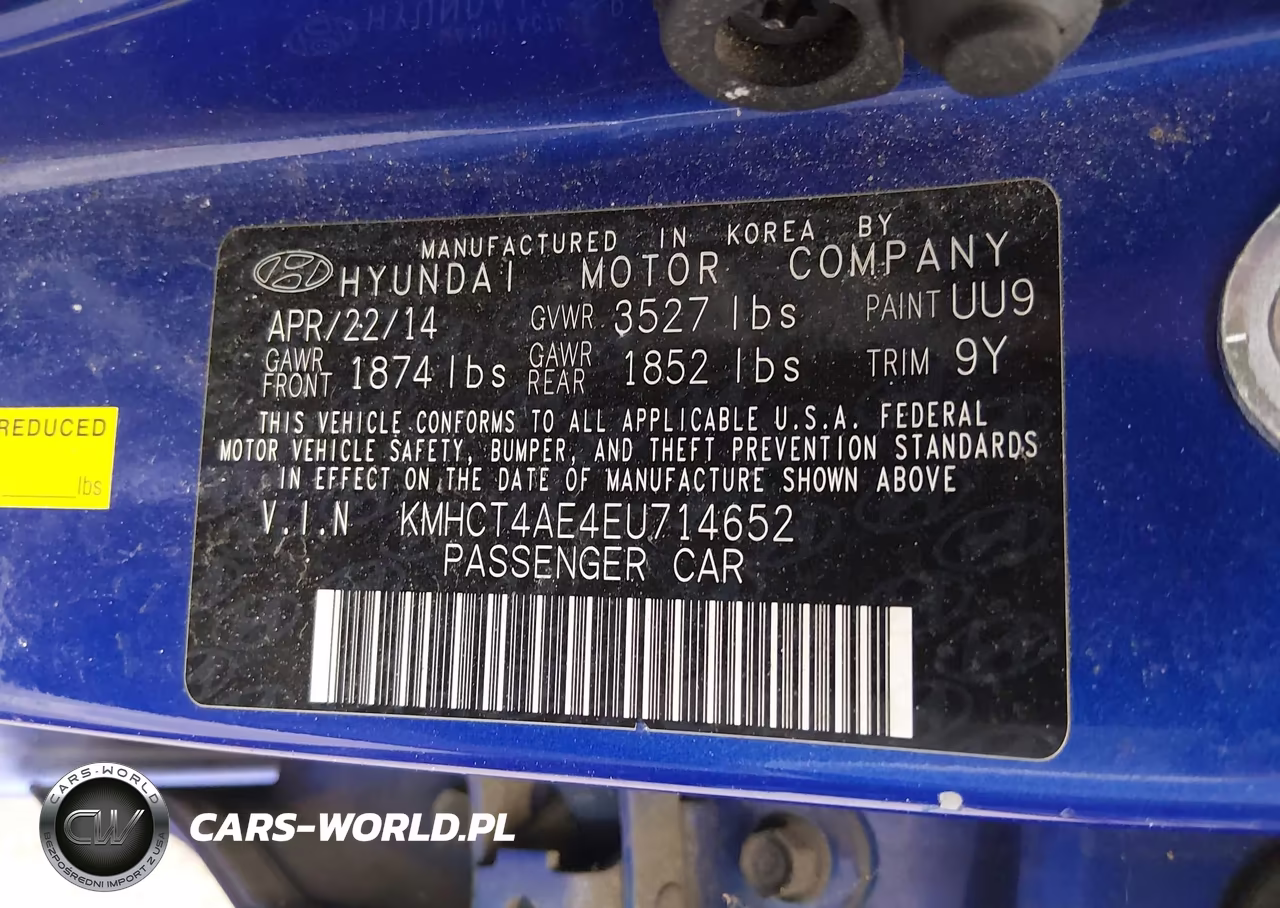 2014 Hyundai Accent Gls VIN:KMHCT4AE4EU714652 - 9