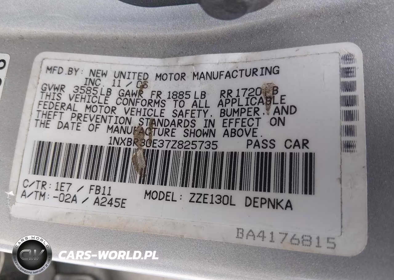 2007 Toyota Corolla Le VIN:1NXBR30E37Z825735 - 9