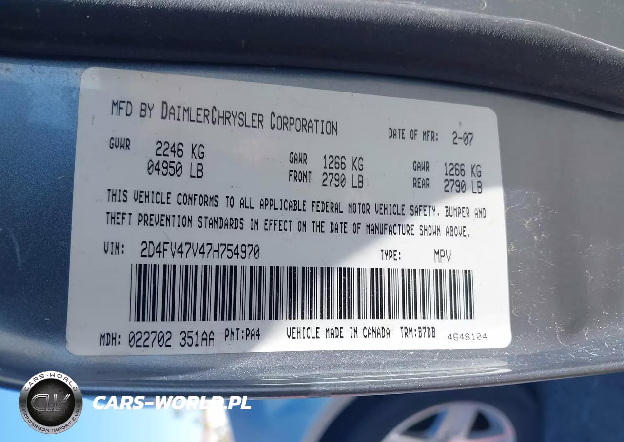 2007 Dodge Magnum VIN:2D4FV47V47H754970 - 9