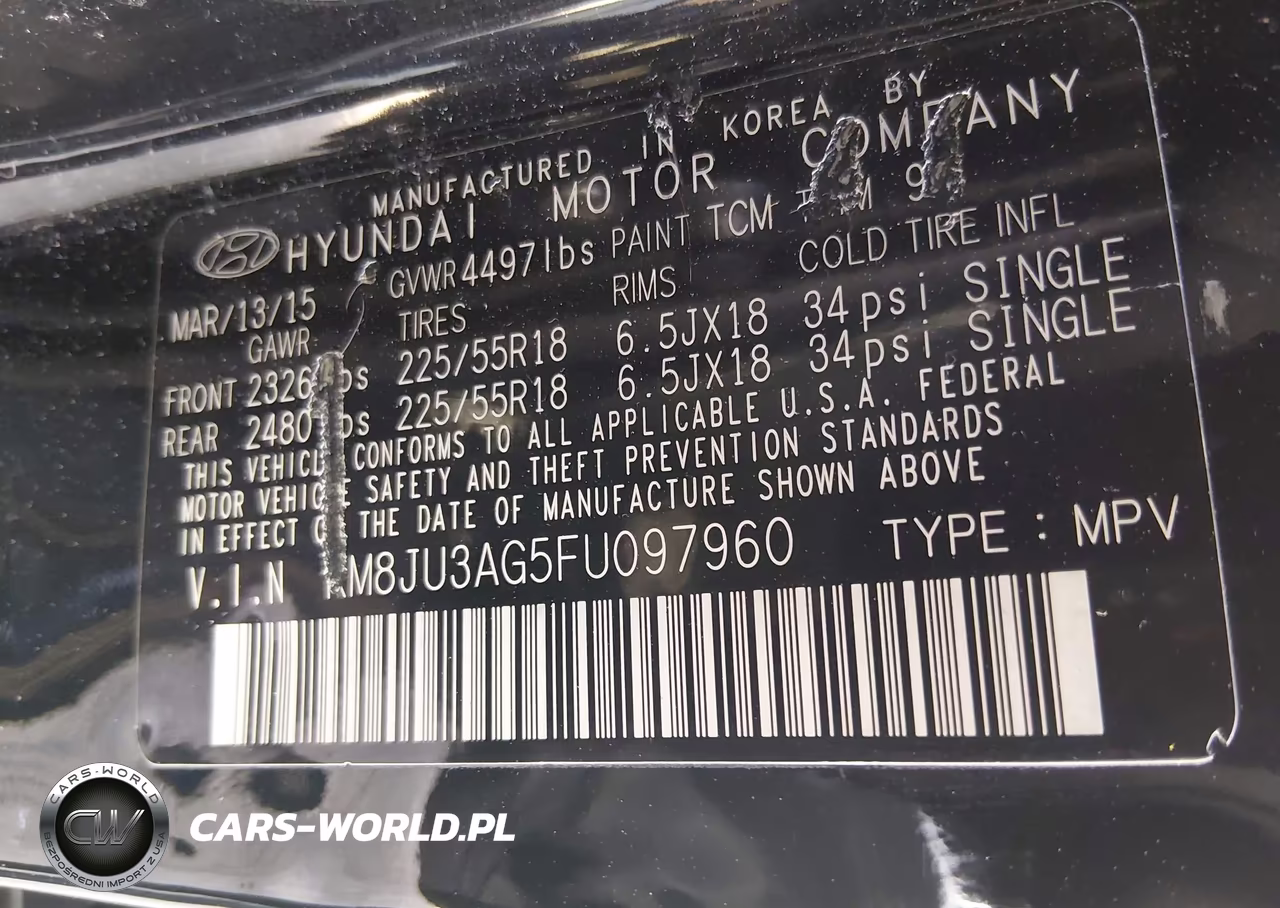 2015 Hyundai Tucson Limited VIN:KM8JU3AG5FU097960 - 9