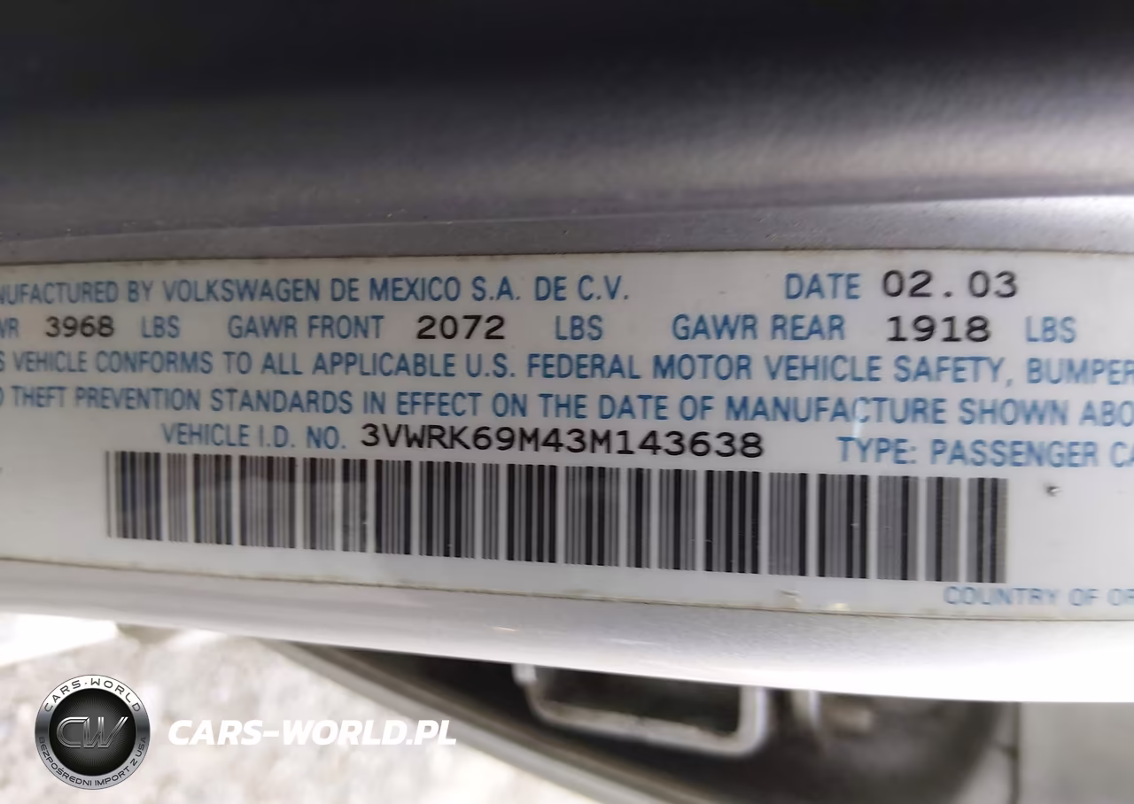2003 Volkswagen Jetta Gl VIN:3VWRK69M43M143638 - 9