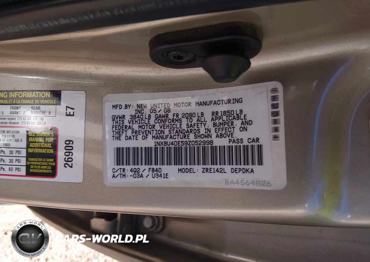 2009 Toyota Corolla VIN:1NXBU40E59Z052998 - 9