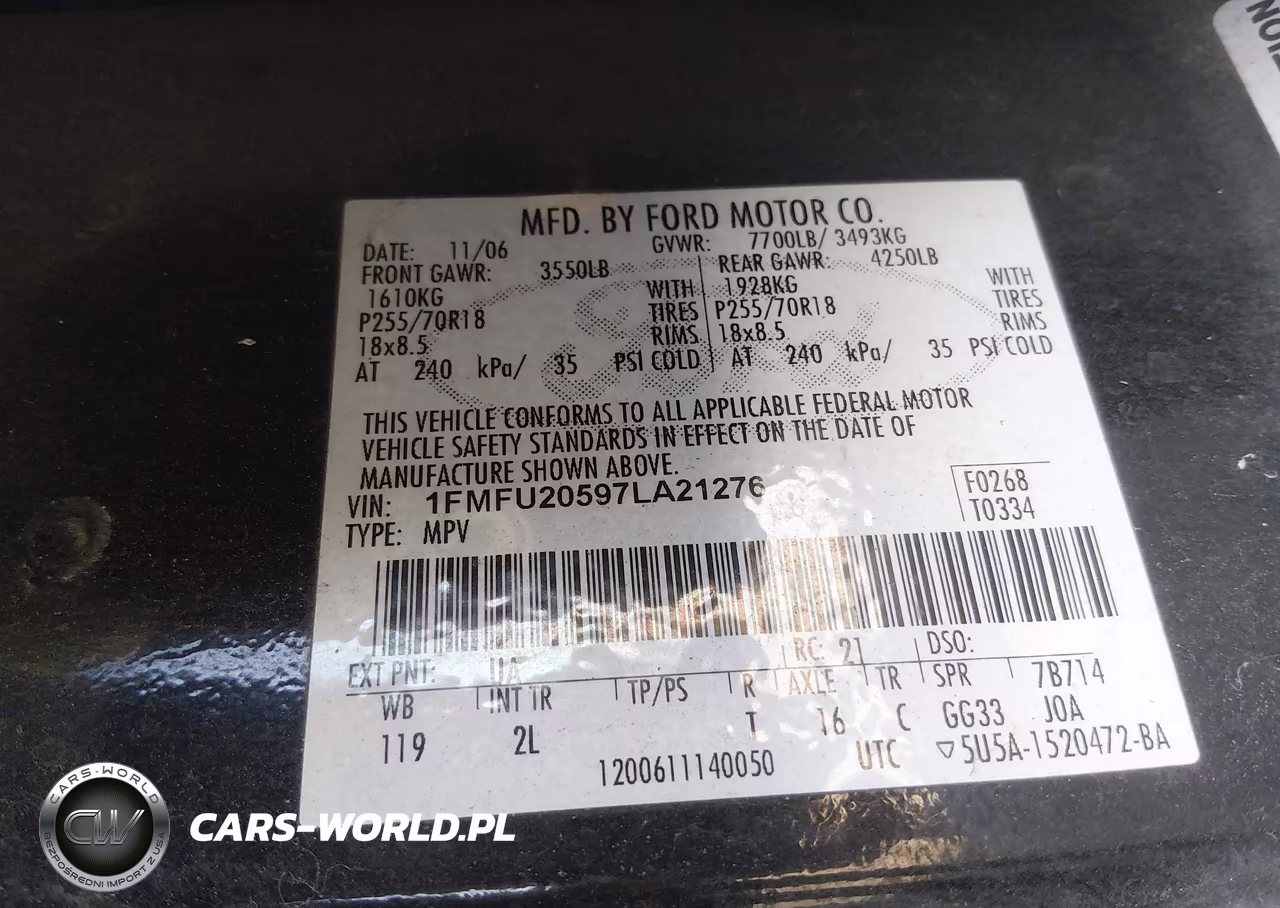 2007 Ford Expedition Limited VIN:1FMFU20597LA21276 - 9